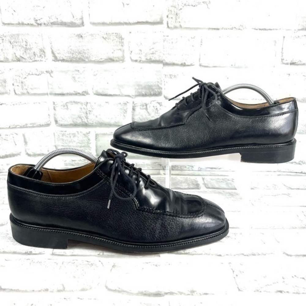 San Remo Made in Italy Black Leather Men's 10.5 Oxford Dress Shoes